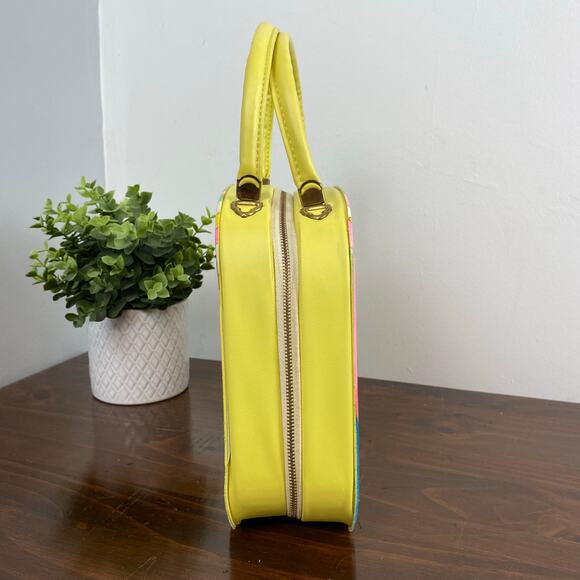 Vintage Mid Century Psychedelic Disco Mod Vinyl Top Handle Handbag Tote MCM GoGo - Picture 3 of 12